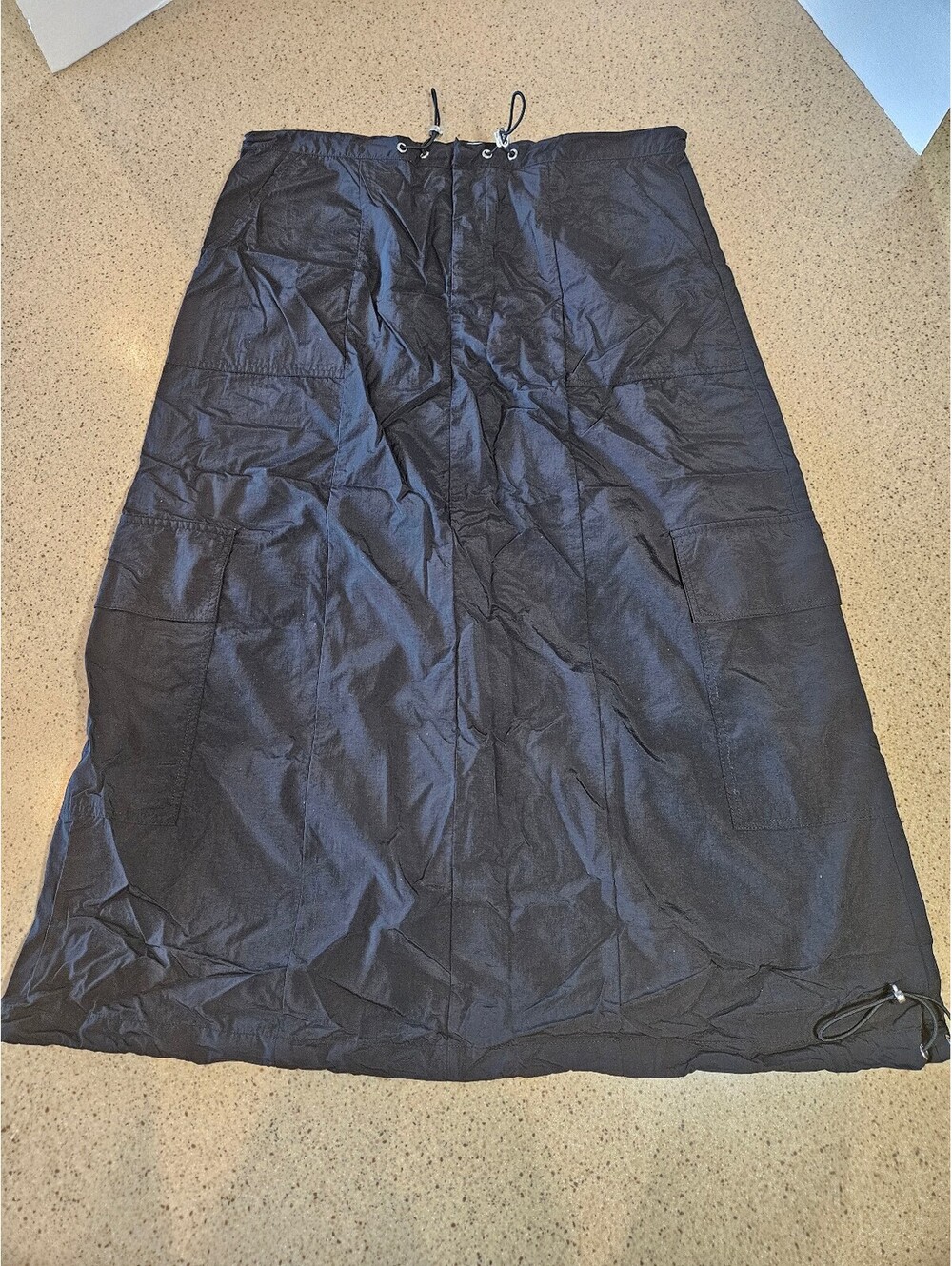 Gianni Bini Black Drawstring Maxi Skirt Size 10